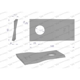 Vejapjovės peilis 100x49x4x21 kairėje pusėje