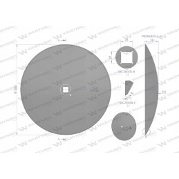 Lygi plokštė fi 510, skylė 30x30, boro plienas, warin