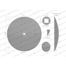 Lygi plokštė, skersmuo 560, skylė 30x30, boro plienas, Waryn