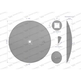Lygi plokštė, skersmuo 560, skylė 30x30, boro plienas, Waryn