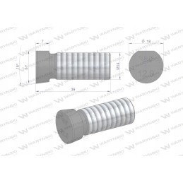 Varžtų komplektas, ovalus, išpjautas iš vienos pusės, M14x