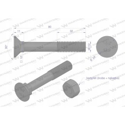 Varžtų komplektas, įtaisytas kamštis d 608 m12x80 mm, 12 klasė