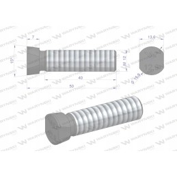 Varžtų komplektas, ovalus, išpjautas iš abiejų pusių, M12x50