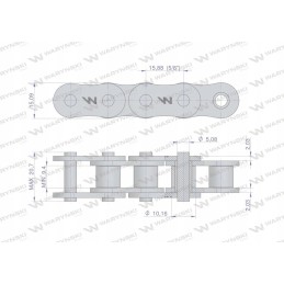Ritininė grandinėlė 10a 1 ansi a 50 r1 5 8 warynski