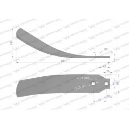 Ilgas šoninis dangtelis, kairysis, skirtas naudoti su Horsch T
