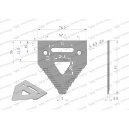 Derliaus nuėmimo peilis 83x76x3mm h207930 schumacher warynski