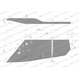 Ilgas lenktas peilis, kairysis, skirtas Lemken Sma naudojimui