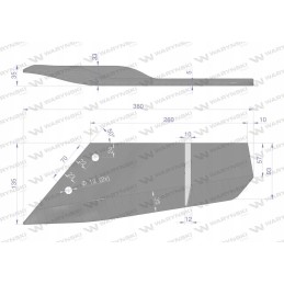 Ilgas lenktas peilis, kairysis, skirtas Lemken Sma naudojimui