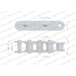 Ritininė grandinė tiesi plokštė 08b 1 r1 1 2 5 mw