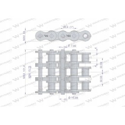 Sustiprinta pramoninė ritininė grandinė 16ah 3 ansi