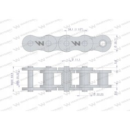 Sustiprinta pramoninė ritininė grandinė 24ah 1 ansi