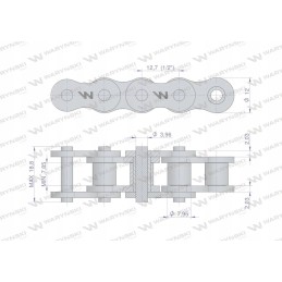 Warynski ritininė grandinė 08ah 1 ansi a 40h r1 1 2
