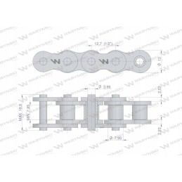 Sustiprinta pramoninė ritininė grandinė 08ah 1 ansi