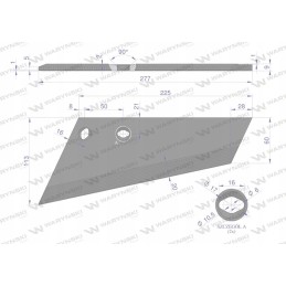 Kairysis ražienų kultivatoriaus plūgas, 260 mm, 2 skylės