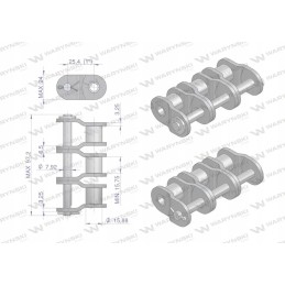 Grandinės jungtis sustiprinta p16a 3 ansi a 80 r3
