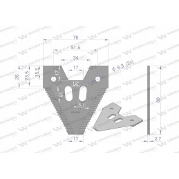Derliaus nuėmimo peilis 80x76x2 8mm Schumacher Warynski