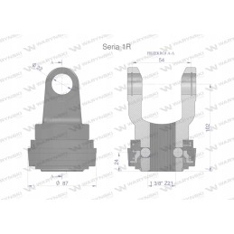 Šakinis krautuvas su žiedu 1 3 8 z21 22x54 serija 1r