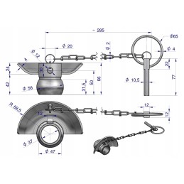 Kulka su apykakle, 3 kategorija 2 37x56 mm Warynski in 8