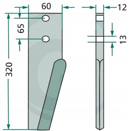 Aktyvūs akėčių virbai, dešinė ir kairė versija, ilgis 320m