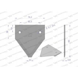 Derliaus nuėmimo peilis 83x76x3mm Schumacher Warynski