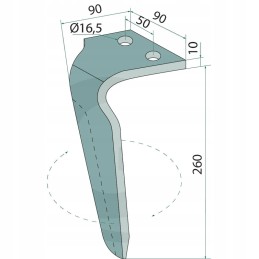 Celli Active akėčių dantys, dešinieji, ilgis 260 mm