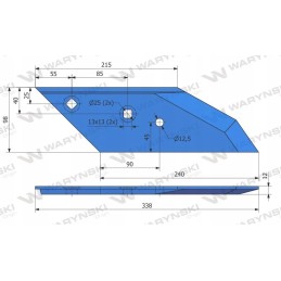 Plūgo kaltas R Lemken Plug Warynski boro plienas