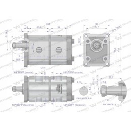 Dviejų pavarų hidraulinis siurblys 16 8 cm3