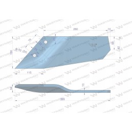 Lenktas ilgas dešinysis peilis, naudojamas Lemken S