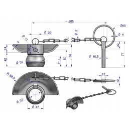 Kamuolys su apykakle, grūdintas, 3 kategorija 2 56x37 Warynsk