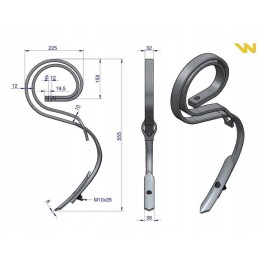 Sustiprintas spyruoklinis dantis 32x12 Warynski