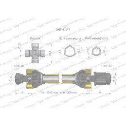Kardaninis velenas 1010 1560mm 460nm CE Warynski