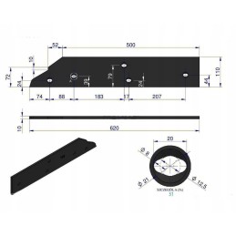 Ilgas dešinysis slydimas Kuhn 279130 Warynski boro plienas