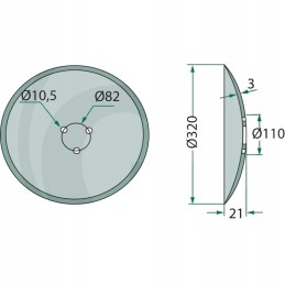 Lygus noragėlių diskas oe 320x3mm Rotec A noragams