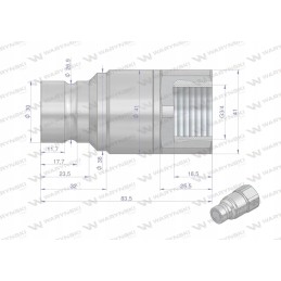 Hidraulinis greitas sujungimas, sauso pjovimo kaištis