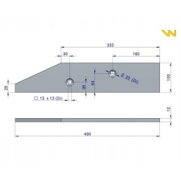 Priekinis dešinysis slydimas vis23 Unia XXL Warynski