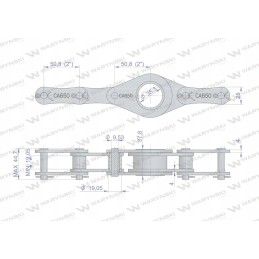 Grandinės jungtis CA650 1 apvija remonto mazgą