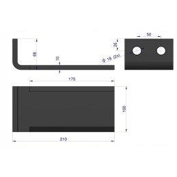 Šoninio smulkintuvo sodo peilis 199rz Warynski