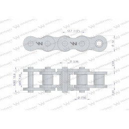Warynski pramoninė ritininė grandinė 08ah 1 ansi a