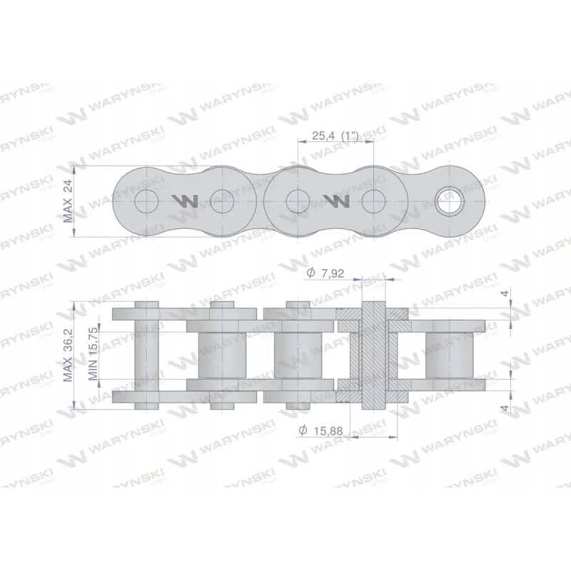Ritininė grandinė 16ah 1 34ps ansi a 80h aplikacijos