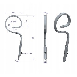 Spyruoklinio mazgo kultivatoriaus letenėlis 32x12
