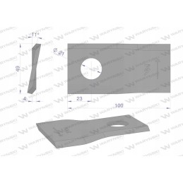Vejapjovės peilis 100x49x4x21 kairėje pusėje