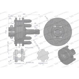 Išorinio veleno trinties sankaba 1700nm, anga 1 3