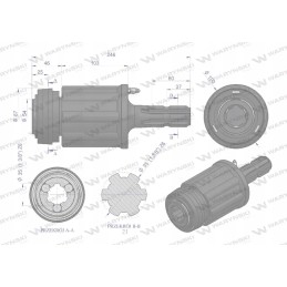 Išorinio veleno reketinė sankaba 1200nm 1 3 8