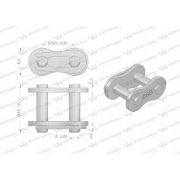 Grandininė spyna 06b 1 r1 3 8 warynski rinkinys 10