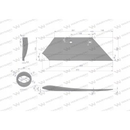 Dešinysis peilis 16 overum kamštis boro plieno m
