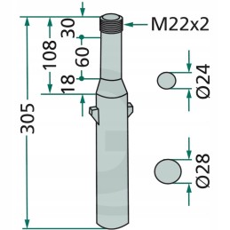 Variklinių akėčių noragas 305x28x60mm agator jf