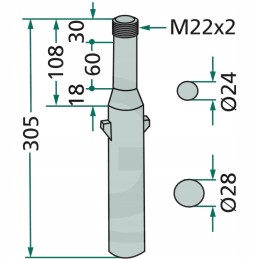 Variklinių akėčių noragas 305x28x60mm agator jf