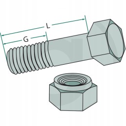 Varžtas su veržlėmis m14 x 1 5 x 50 12 9