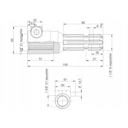 Reduktoriaus kardaninio veleno adapteris 1 3 8