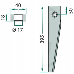 Kuhn aktyvių akėčių noragai 395x18x17mm